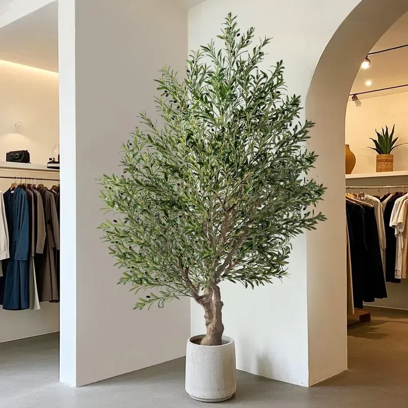 TikTok big artificial olive tree realistic greenery home decoration garden indoor plants potted trees for christmas decor - view 2