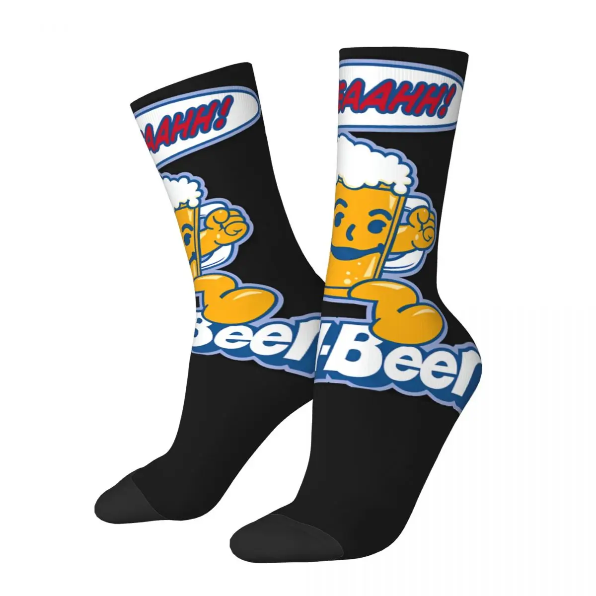 

Funny Men's Socks Cold Beer Vintage Harajuku Crew Sock Gift Pattern Printed