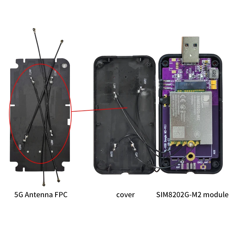 Dongle 5g 4g interfaccia usb 3.0 ad alta velocità con slot sim