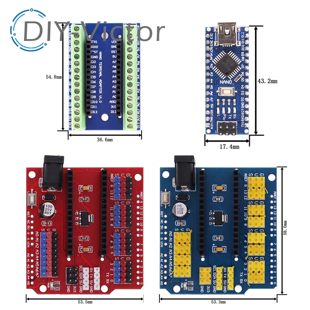 NANO IO Shield V3.0 3.0 Controller Terminal Adapter Expansion Board Simple Extension Plate For Arduino UNO AVR ATMEGA328P