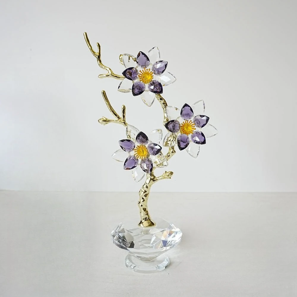Crystal Flowers with Stems Decor for Wife Girlfriend Women - Crystal Collectible Home Table Decor ​for Valentines Wedding Gifts