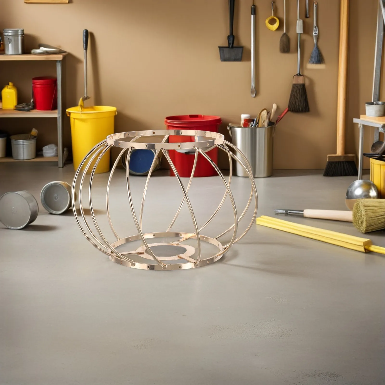 Wire Lampshade Frame Iron DIY Lamp Shade Bracket for Table Lamp Hanging Light Creative Chandelier Frame Hollow Design 4.2cm