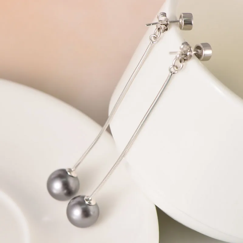 

Серьги из чистого серебра S925, женские длинные висячие серьги с жемчугом, штамп S925