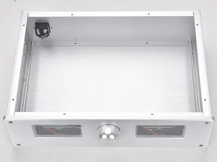 3610 أنبوب preamp الهيكل كامل الألومنيوم مكبر للصوت مربع الرجعية نمط الضميمة مع VU متر