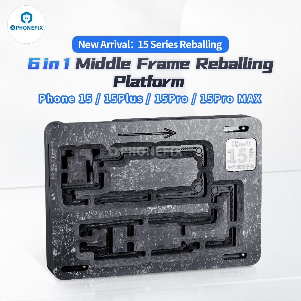 QianLi Middle Frame Reballing Platform BGA Reballing Stencil Motherboard Planting Tin Template for iPhone 11 12 13 14 15 Pro Max