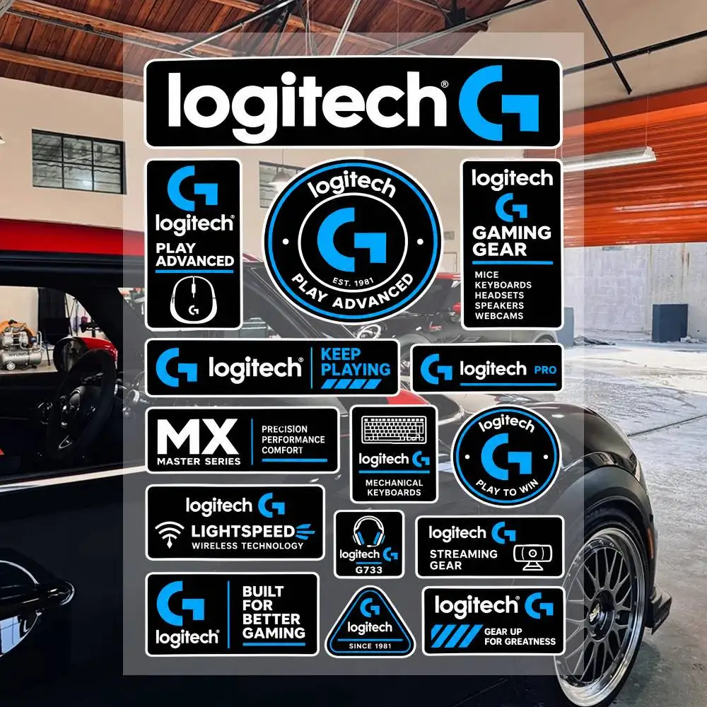 LogI-tech Stickers Pack, Vinyl Waterproof Decal Sheet, DIY Decor For Car Laptop Skateboard Helmet, Collectible Stickers