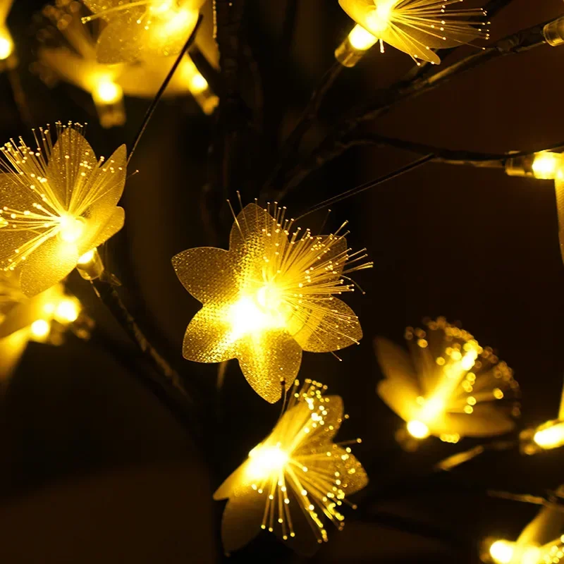 New LED Fiber Optic Flower Tree Lamp Room Bedside Decoration Home Gift Night Light