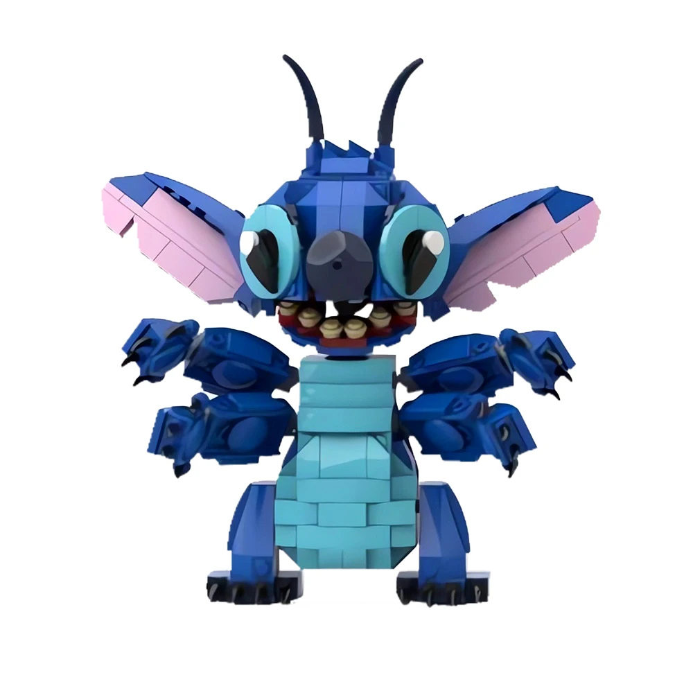 

Gobricks MOC American Animation Star Stitch Model Building Blocks Blue Alien Monster Role Bricks Toy Childrens Birthday Gift