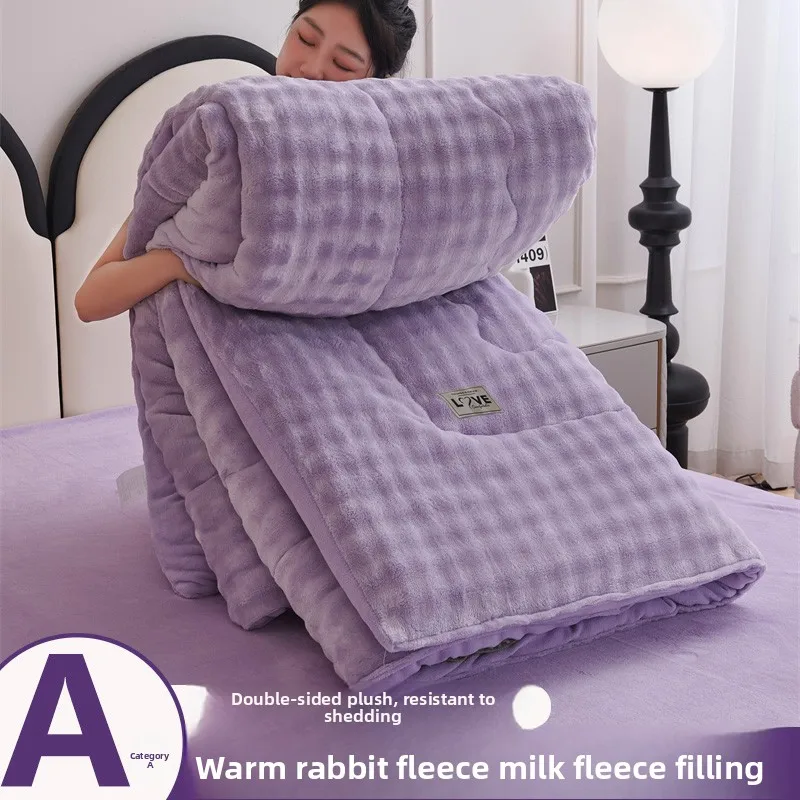 

Зимнее одеяло Thiened, молочный бархат, двустороннее коралловое бархатное студенческое одеяло Dormi Single Fce, теплое одеяло, сохранение тепла