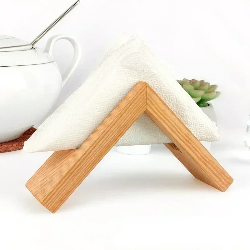 

1PC Vertical Tissue Holder Kitchen Wood Paper Holders Storage Accessories Paper Stand Decorative Napkin Rack For Dining Table