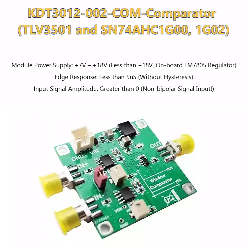 TLV3501 Module, Voltage Comparator, Window Comparator, High-speed Signal Discriminator TTL Level KDT3012-002-COM