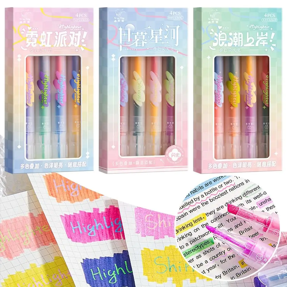 

4 шт./компл. двусторонний маркер, ручка для рисования «сделай сам», цветная штабелируемая флуоресцентная ручка для письма, рисования, рисования, цветная ручка