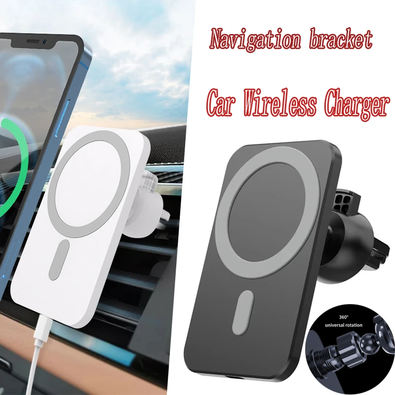 Magnetic Wireless Charger Car Holder Phone Air Vent Holder Fast Charging Adsorbable Magnets Safe Applicable To Apple Android