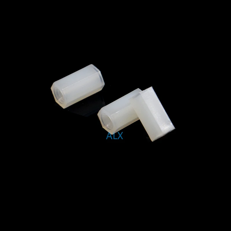 50PCS M3*10MM Hex head Hollow Threaded nylon Pillar M3 10MM Height double pass white Hexagonal pillar M3*10 M3X10MM for pcb