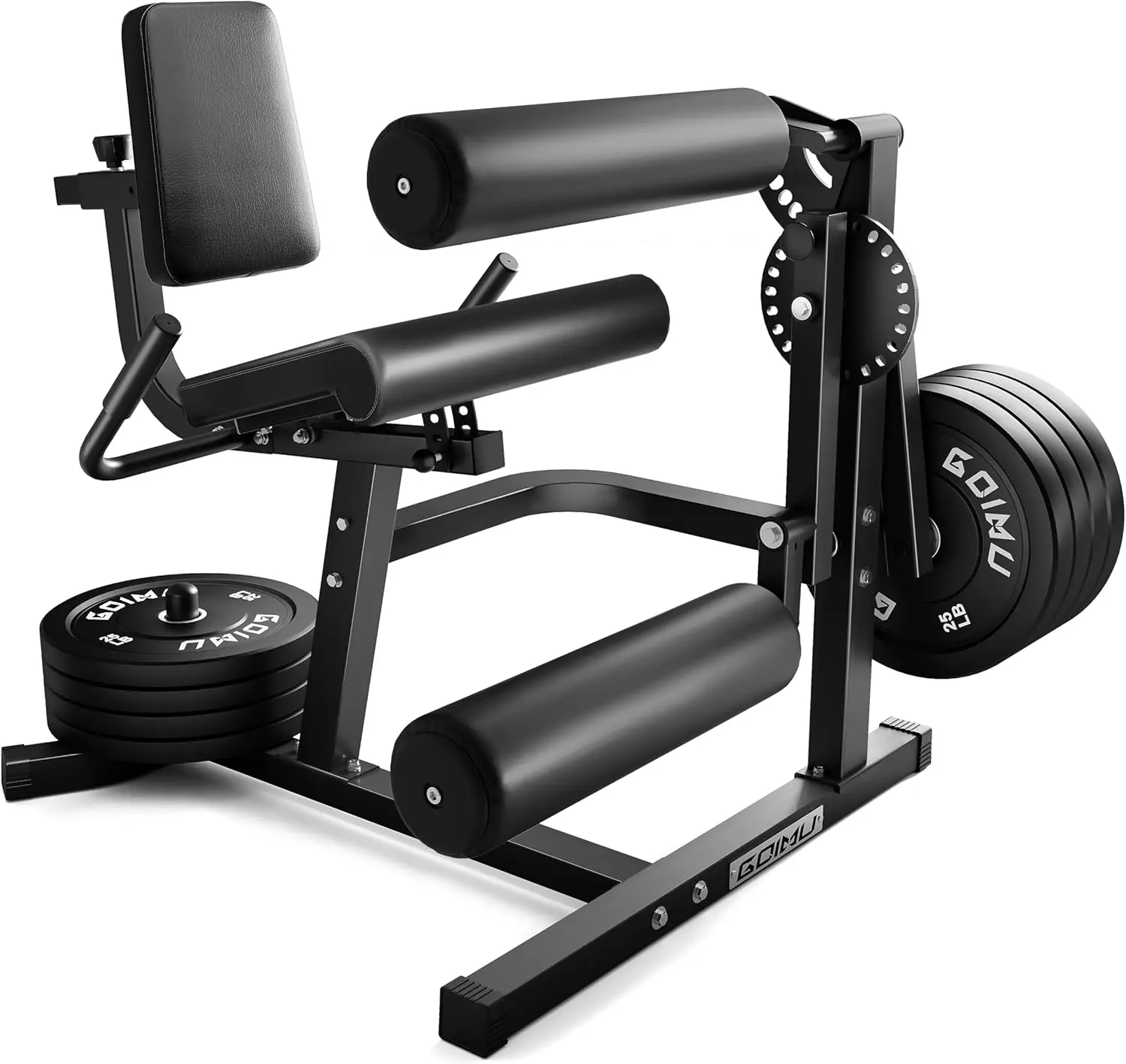 

Extension and Curl Machine, 4 in 1 Lower Body Workout Machine, Adjustable Leg Curl Machine with Plate Loaded