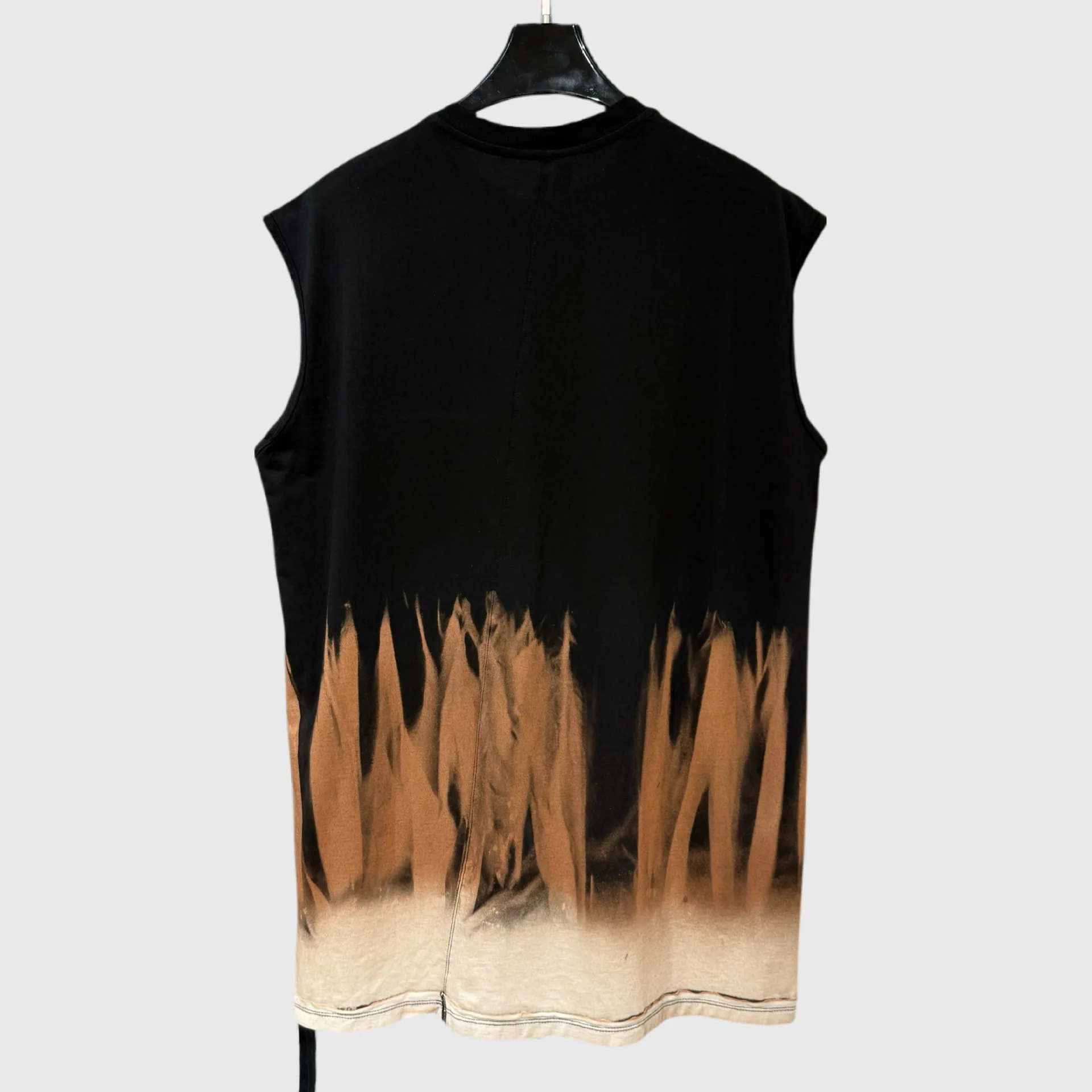 Summer Cotton Rick Ro Tees T Shirt Cotton Men's Dark High Street Tie Dye Design Flame Gradient