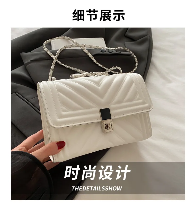 Neue Mode Mini Stepp Geprägte Kette Schulter Tasche für Frauen Einfache Vielseitige Diagonal Umhängetasche Platz Handtasche Weiblichen Beutel – Detail 2