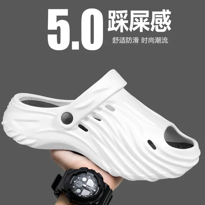

Fashion Summer Double Layer Platform Clogs Soft Cloud Feel Non-slip Beach Slippers