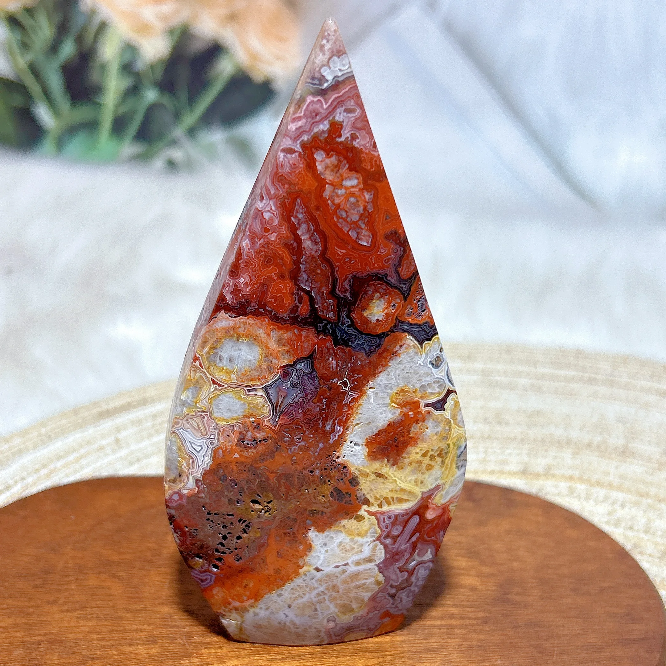 

Natural Crystals Mexico Agate Free Form Painting Colorful Healing High Quality Energy Mineral Home Decorations Room Decor Gift