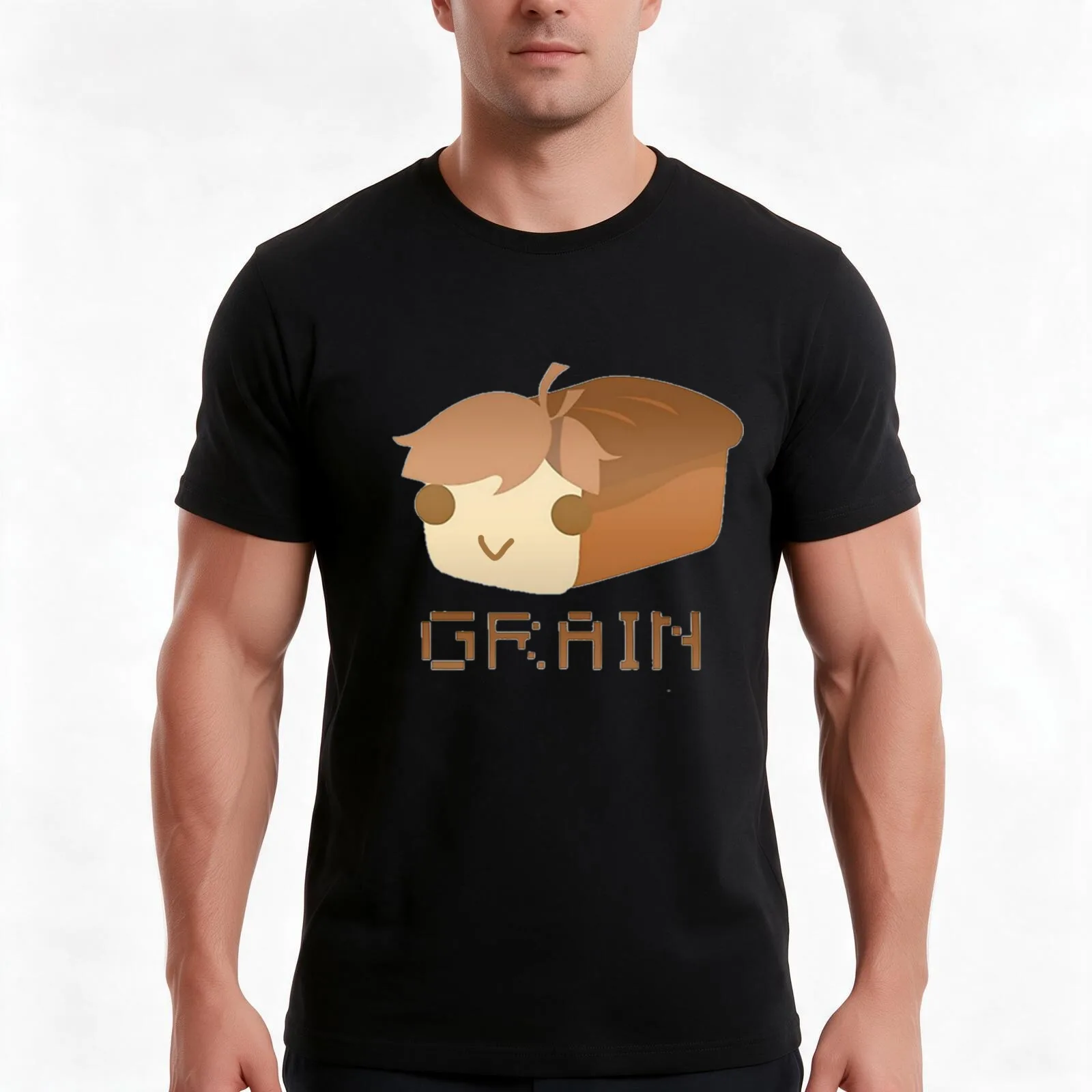 The Grain bread fanny T-Shirt, Summer Casual Cotton Tee, Oversized Streetwear Tops, Vintage Graphic Print, Unisex Men Women