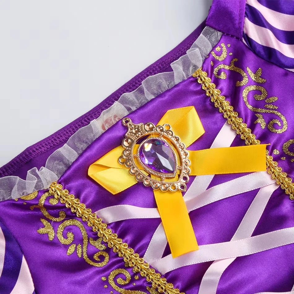 Rapunzel Costume for Girls Princess Dress Cosplay Tangled Halloween Carnival Birthday Party Fancy Gown Outfit Clothes view 6