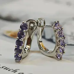 Tanzanite Clip Earrings 925 Sterling Silver Earring Round Earrings Fashion Jewelry