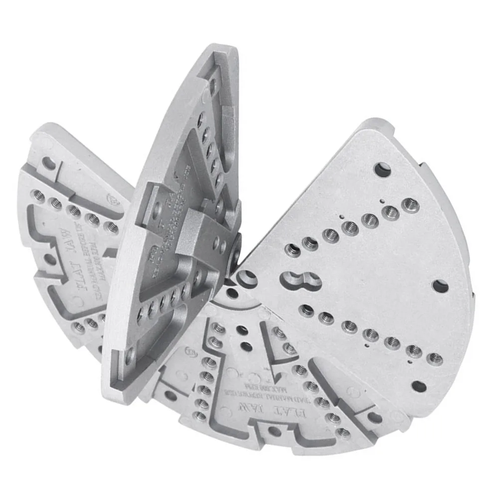 Scroll Chuck Jaw Flat Lathe Chuck Jaw Lathe Chuck Jaw Set For Wood Lathe Chuck Aluminum Alloy Construction Four Flat Jaws