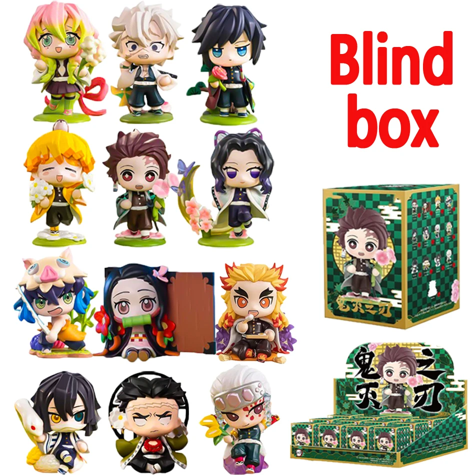 Figura de Anime Demon Slayer Tanjiro Kamado Nezuko, caja ciega, estatua personalizada creativa, modelo ornamental, caja de regalo sorpresa