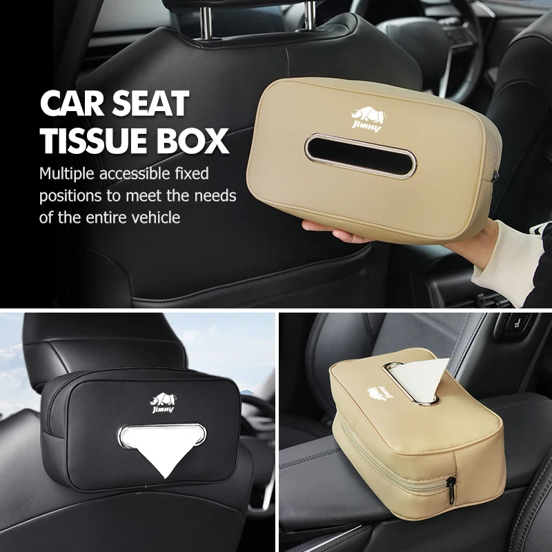 مقعد السيارة الأنسجة صندوق السيارات منشفة ورقية حقيبة التخزين اكسسوارات لسوزوكي جيمي jb23 jb64 jb43 jb74 jb53 jb32