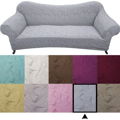 Modanilya Jacquard Lily Striped Pattern Stretch Fitted Seat Cover Flexible Washable 3 Seater Sofa Cover