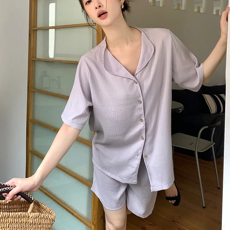 Satin Pajama Sets Ensembles 2 Piece Two Piece Pants Shorts Ruffled Lady Elegant Outfit Lounge Women Pijama Sleepwear Pajama