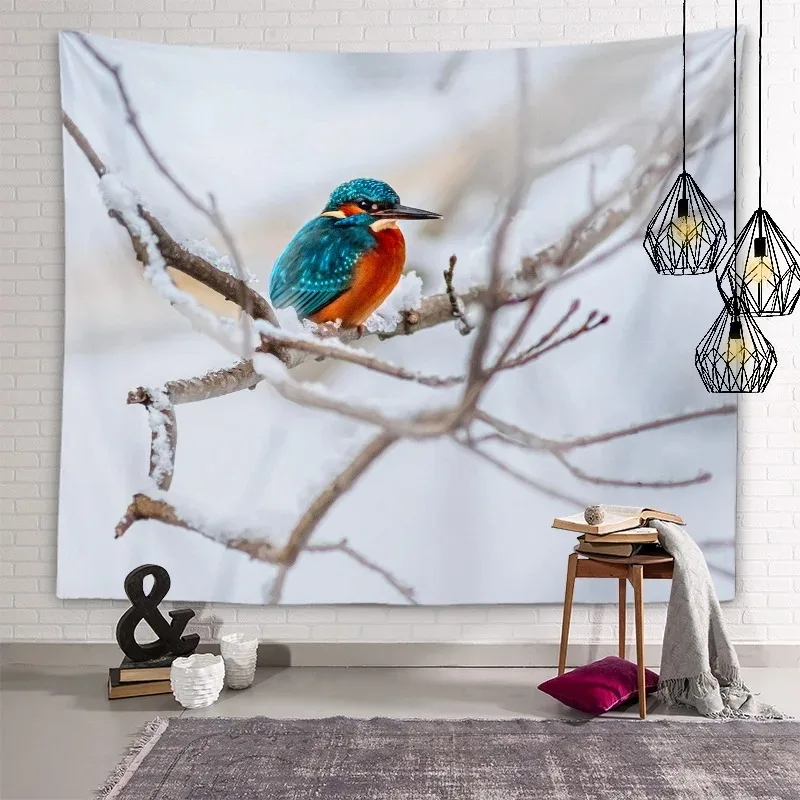 Kingfisher pattern tapestry home decoration hanging cloth living room bedroom dormitory room wall background cloth