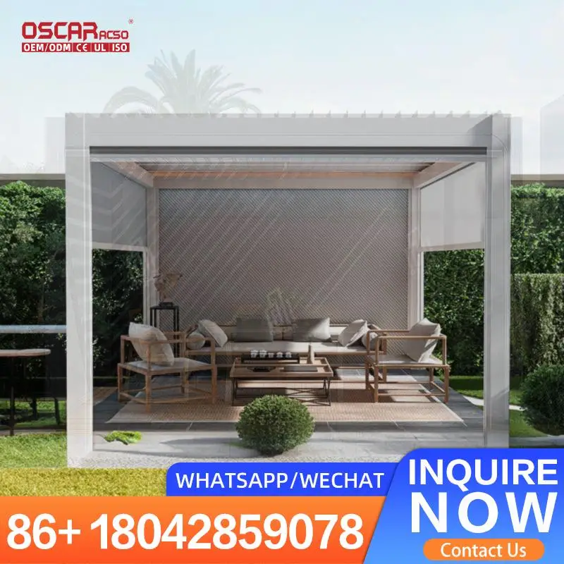 

Outdoor Retractable Folding Side Awning Steel Pole Polyester Privacy Divider for Balcony Garden Pergola