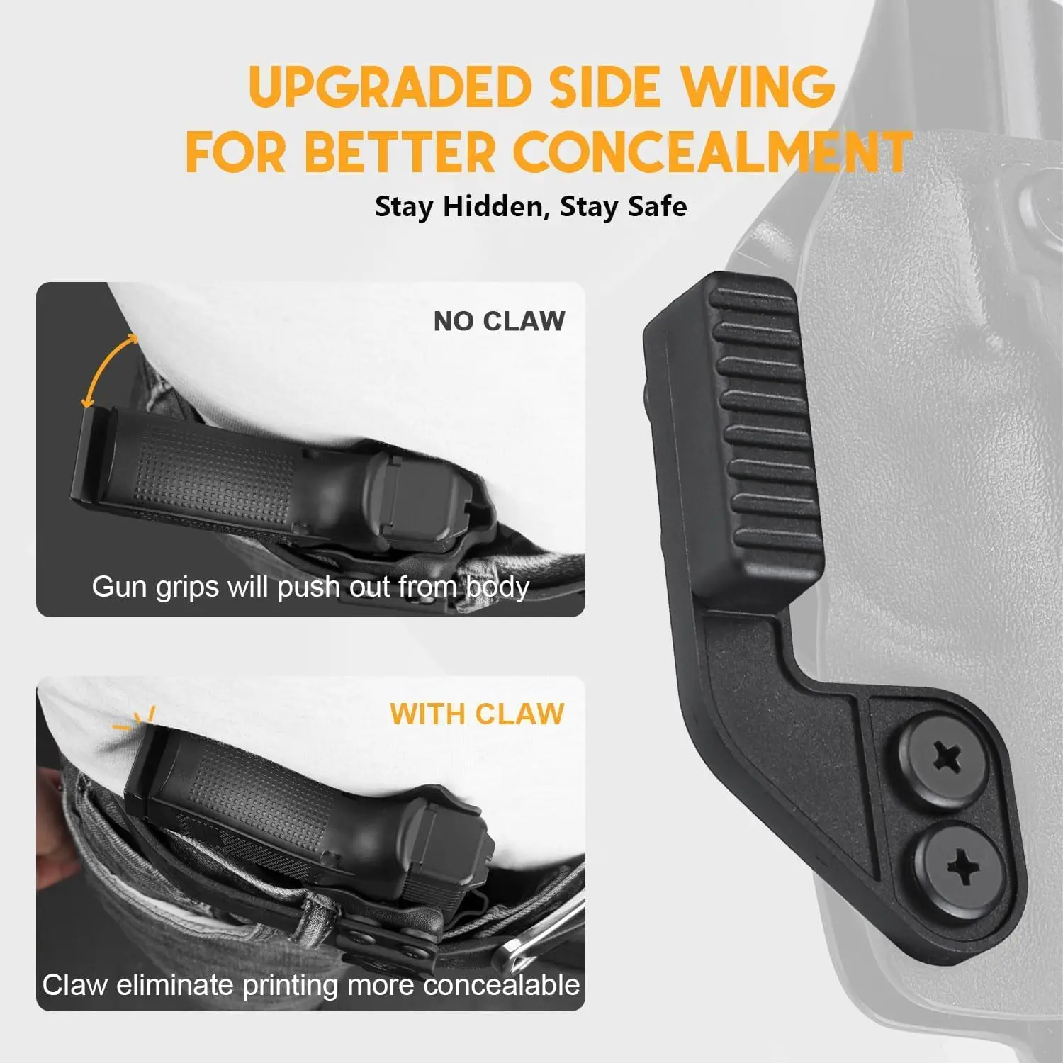WARRIORLAND IWB Kydex Holster,Only for Glock 17/19 (Gen 3-6) & 23/32 (Gen 3-4) & 19X/ 44/45 &MOS version & Ruger RXM, Left Hand view 4
