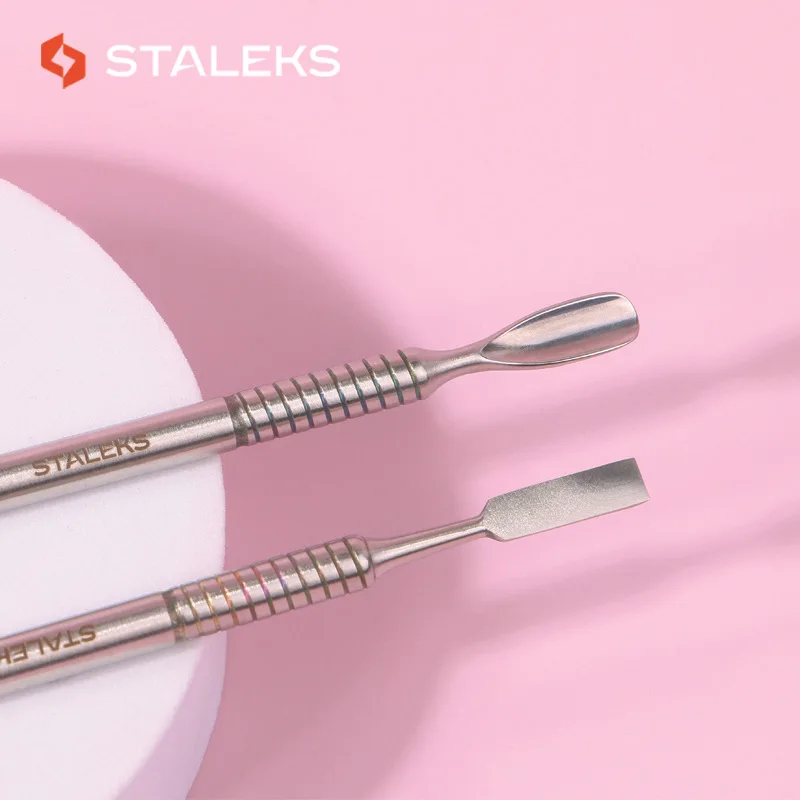 

Staleks European Nail Art Stainless Steel Double Head Nursing Steel Push to Dead Skin Cuticle Push Manicure Tools PBC-30-2