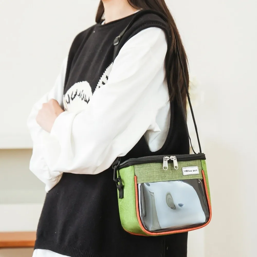 New Nylon Small Pet Carrier Bag Clear Window Top Opening Parrot Carrying Bag Breathable Mesh Pet Cage Handbag Travel Use view 2