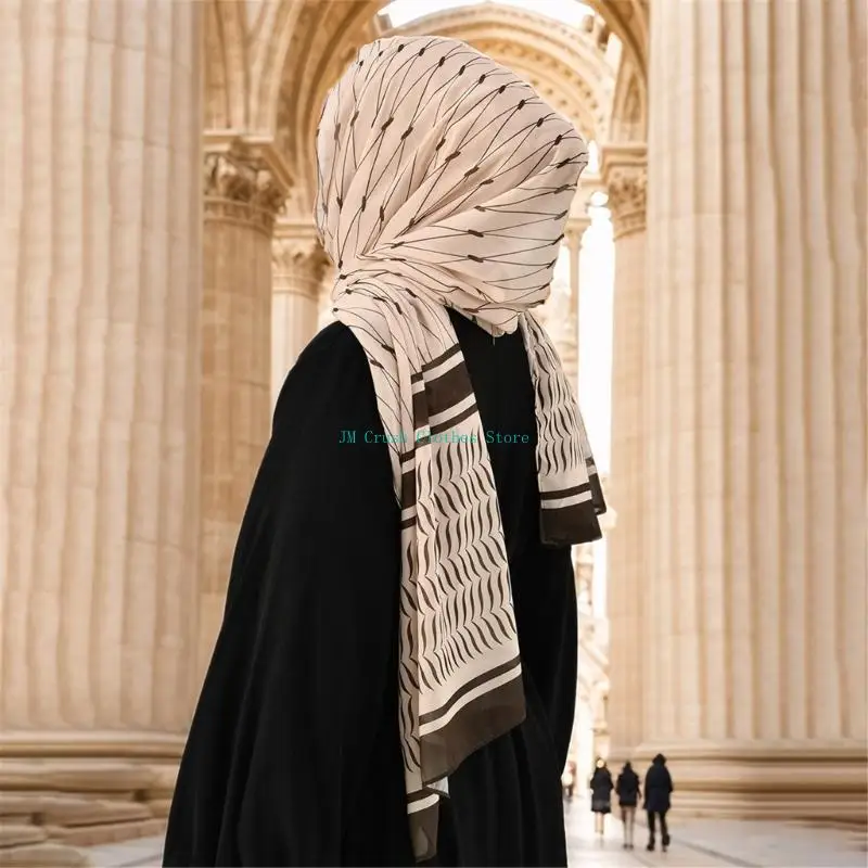 

K1ME Stylish Headscarf Traditional Islamic Scarf Religious Event Headscarf for Special Occasion