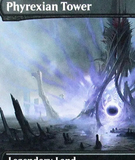

(Phyrexian Tower) Foil/Holo TCG Magical Proxy Black Top Quality Proxy Playing Cards Gathering Board Game Trading Cards
