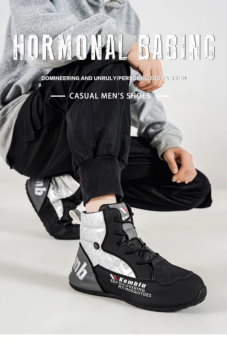 Ténis Masculinos Casuais de Cano Alto