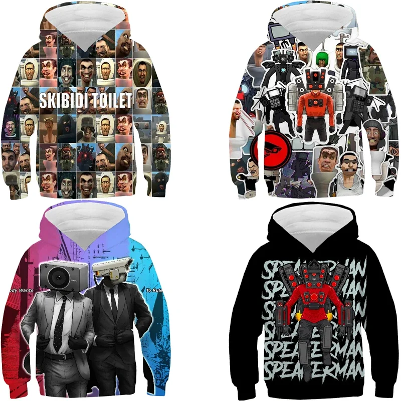 

Skibidi Toilet Print Hoodies Boy Girl Sweatshirts kids Cartoon Speakerman Casual Pullover Tops Long Sleeve Children Clothing