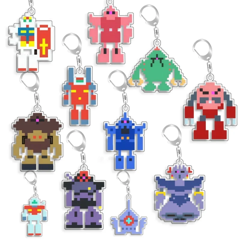Keychain for Gundam Big Zam Rick Dias Zeong Backpack Pendant Anime Game Fans Gift Recycled Acrylic Decoration Rare Card Toy 5cm