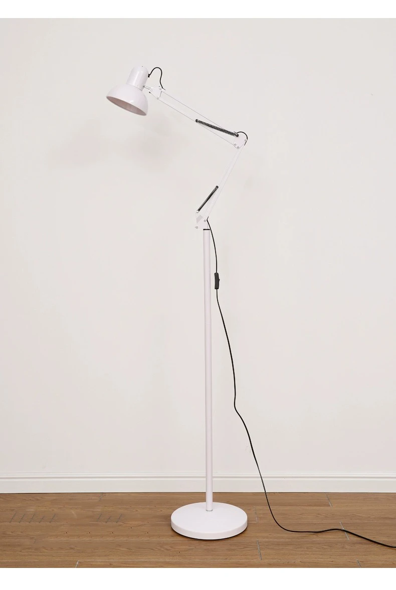 BOSSEN Long Arm Folding Floor Lamp LED Eye Protection Study Living Room Bedroom Study Room Vertical Table Lamp