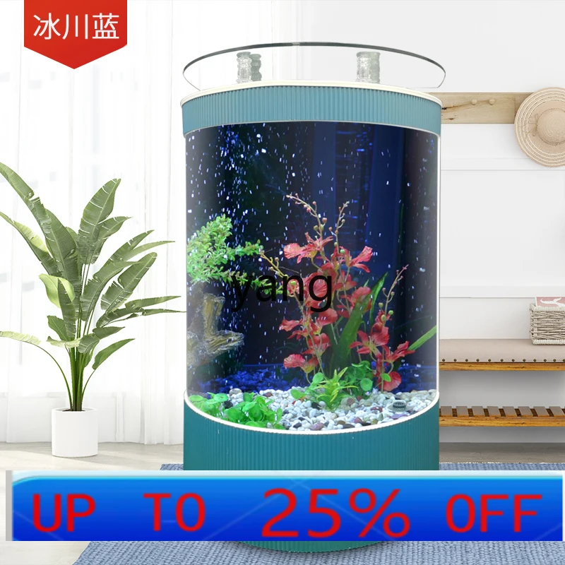 

LTT semicircular living room fish tank aquarium small household ecological water-free porch partition landing