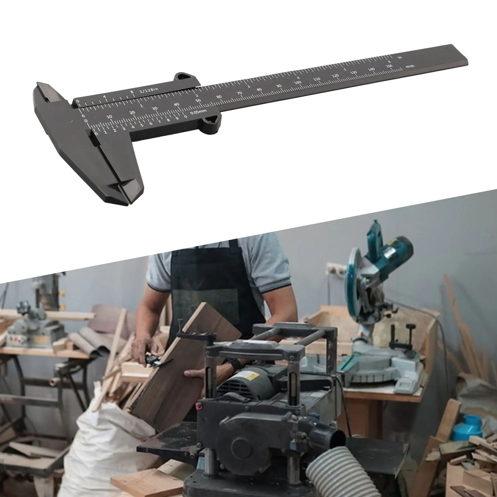 1 Pack 0-150mm Vernier Caliper Dual Scale Plastic Ruler For Jewelry Measurement School Student Measurement Hand Tool Set