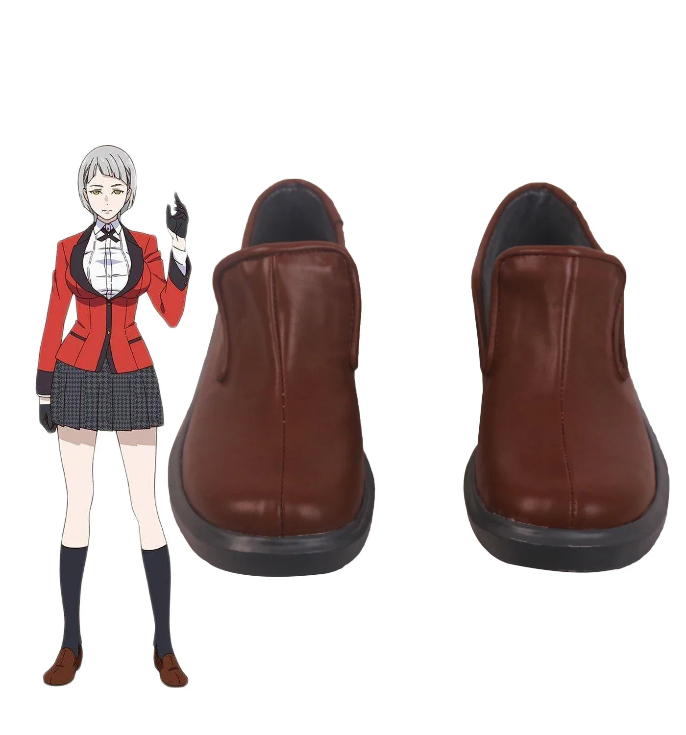 

Kakegurui Ririka Momobami Cosplay Boots - Custom Brown Shoes, Any Size Available
