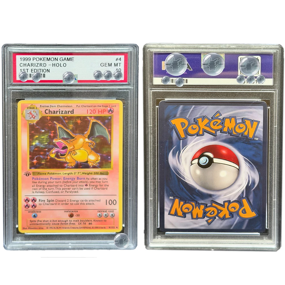 1999 POKEMON GAMECHARIZRD 1ST EDITIONI DIY Proxy PTCG Graded Collection Card Special Art Rare GEM MT 10 Card Label Gifts