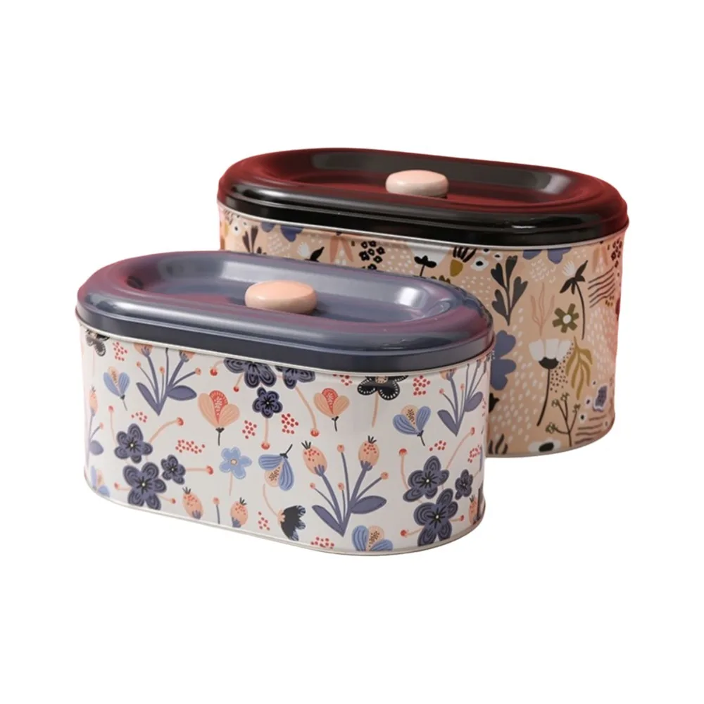 

2PCS/SET Durable European Style Tinplate Storage Box Large Capacity Dust-proof Candy Cookie Box with Lid Cute Gift Boxes Desktop