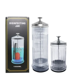 Beauty Hair Beauty Sponge Bottom Stainless Steel Glass Disinfection Jar Filter Clean Sterilization Container Salon Tools