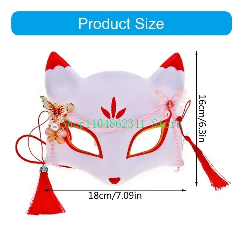 5asd Cats Mask Half Face Mask Anime Foxes Mask Japanese Cosplay Mask Halloween Mask