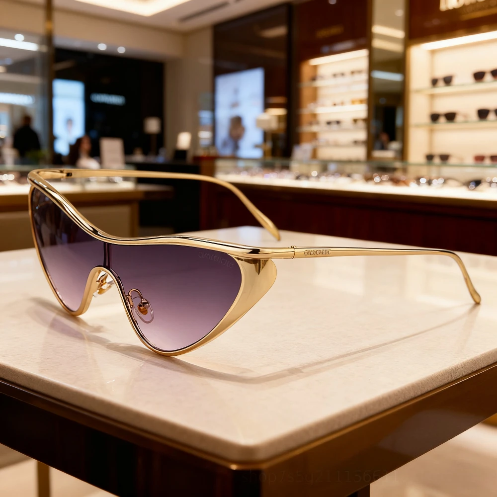 

Новые цельные солнцезащитные очки в большой оправе, модные популярные девушки, путешествия, отпуск, модные женские уличные стильные универсальные бестселлеры